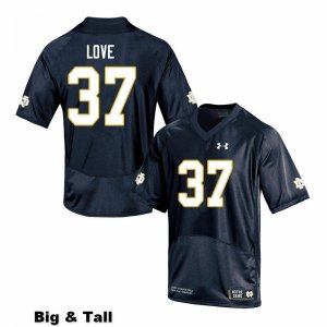Notre Dame Fighting Irish Men's Chase Love #37 Navy Under Armour Authentic Stitched Big & Tall College NCAA Football Jersey NWV4399NJ